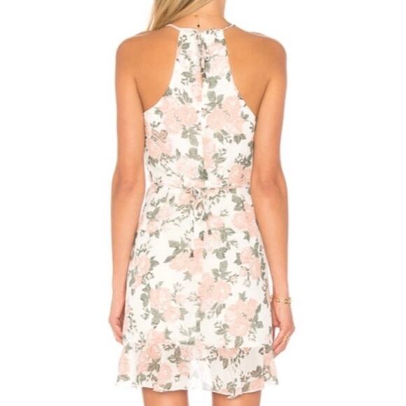 Lovers + Friends x Revolve NWOT Pink Floral Flutter Wrap Tie Mini Dress Small - Picture 6 of 9